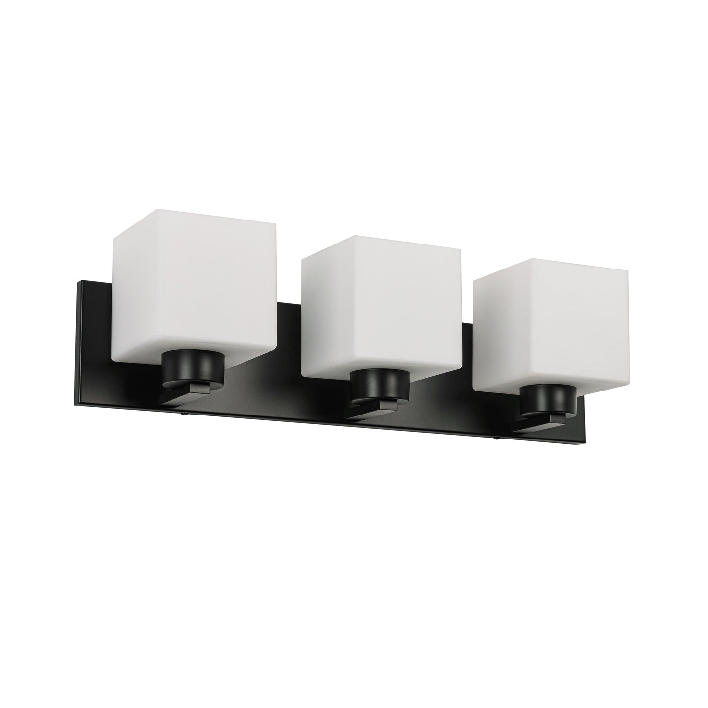 Dainolite 3 Light Vanity Matte Black with White Opal Glass