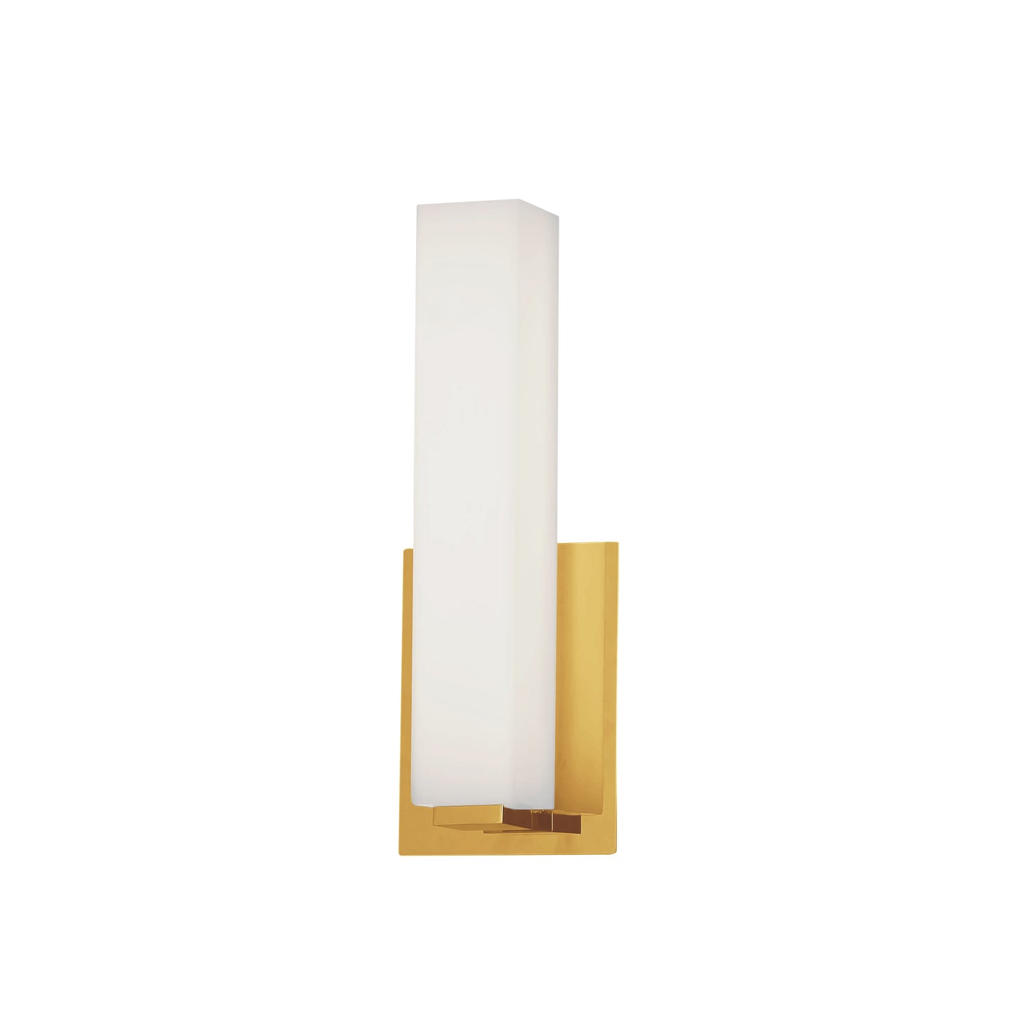 Dainolite VLD-172-10-AGB 12W Aged Brass Vanity Light w/ White Glass