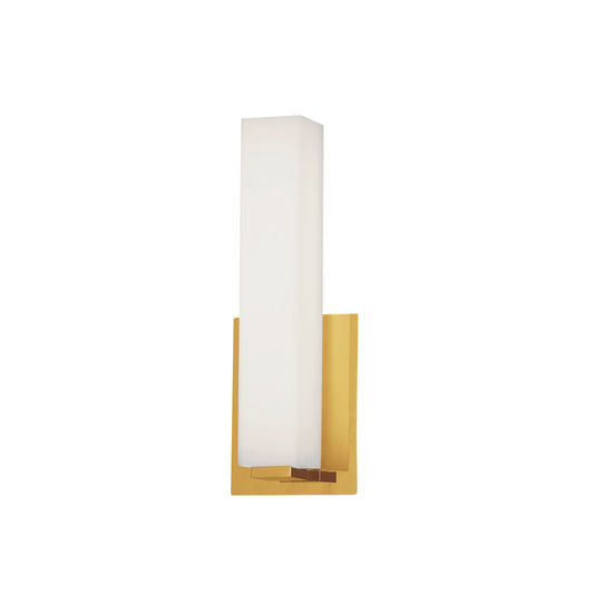 Dainolite VLD-172-10-AGB 12W Aged Brass Vanity Light w/ White Glass