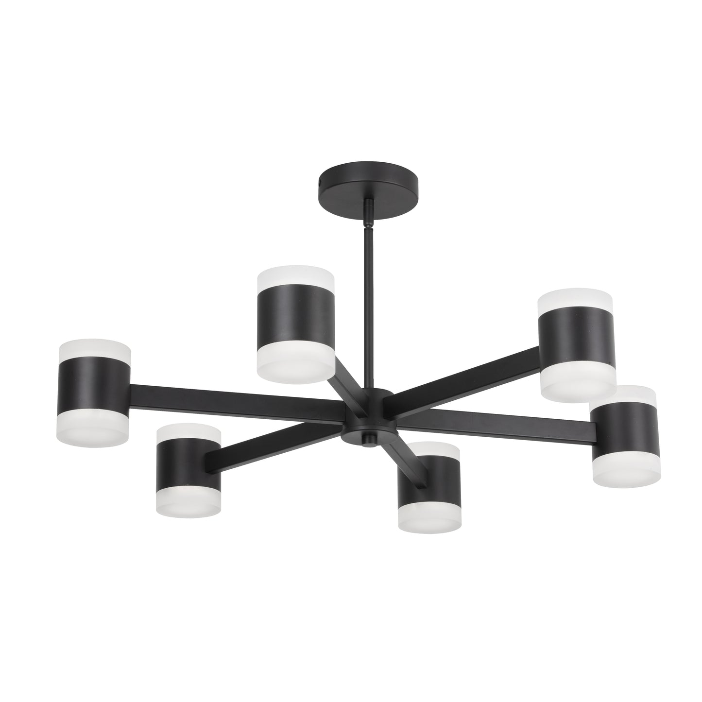 Dainolite 84W Chandelier, Matte Black w/ Frosted Acrylic Diffuser