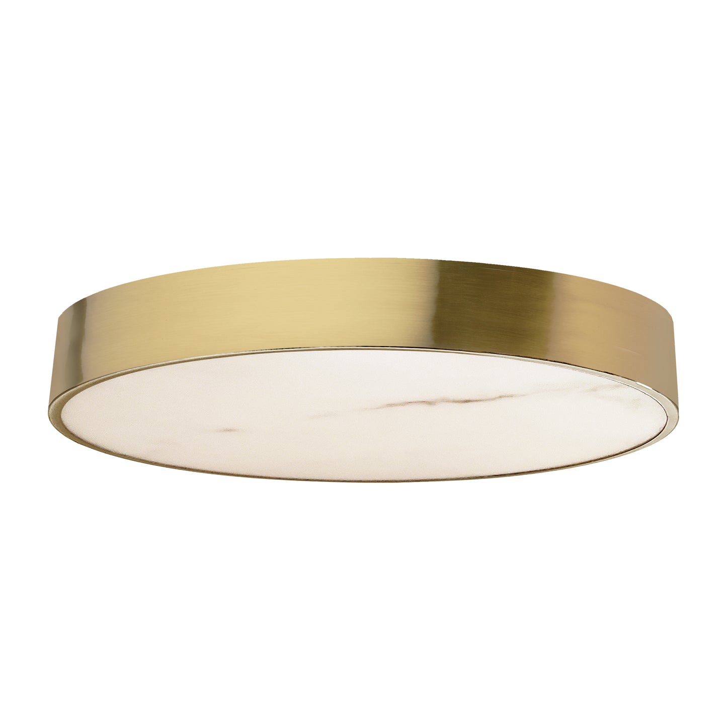 Dainolite 40W Flush Mount in Aged Brass w/ Alabaster Diffuser