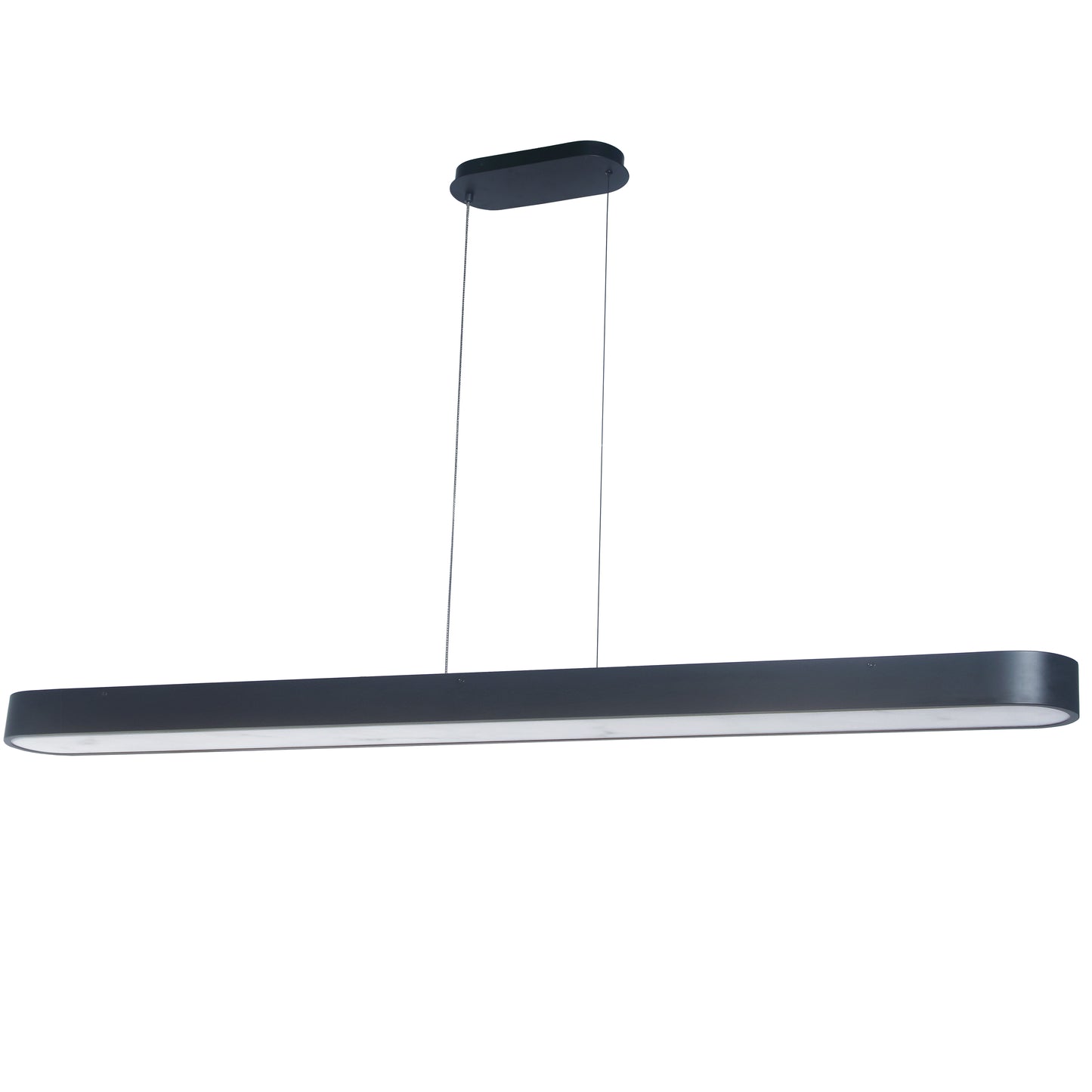 Dainolite 60W Matte Black Horizontal Pendant w/ Faux Alabaster