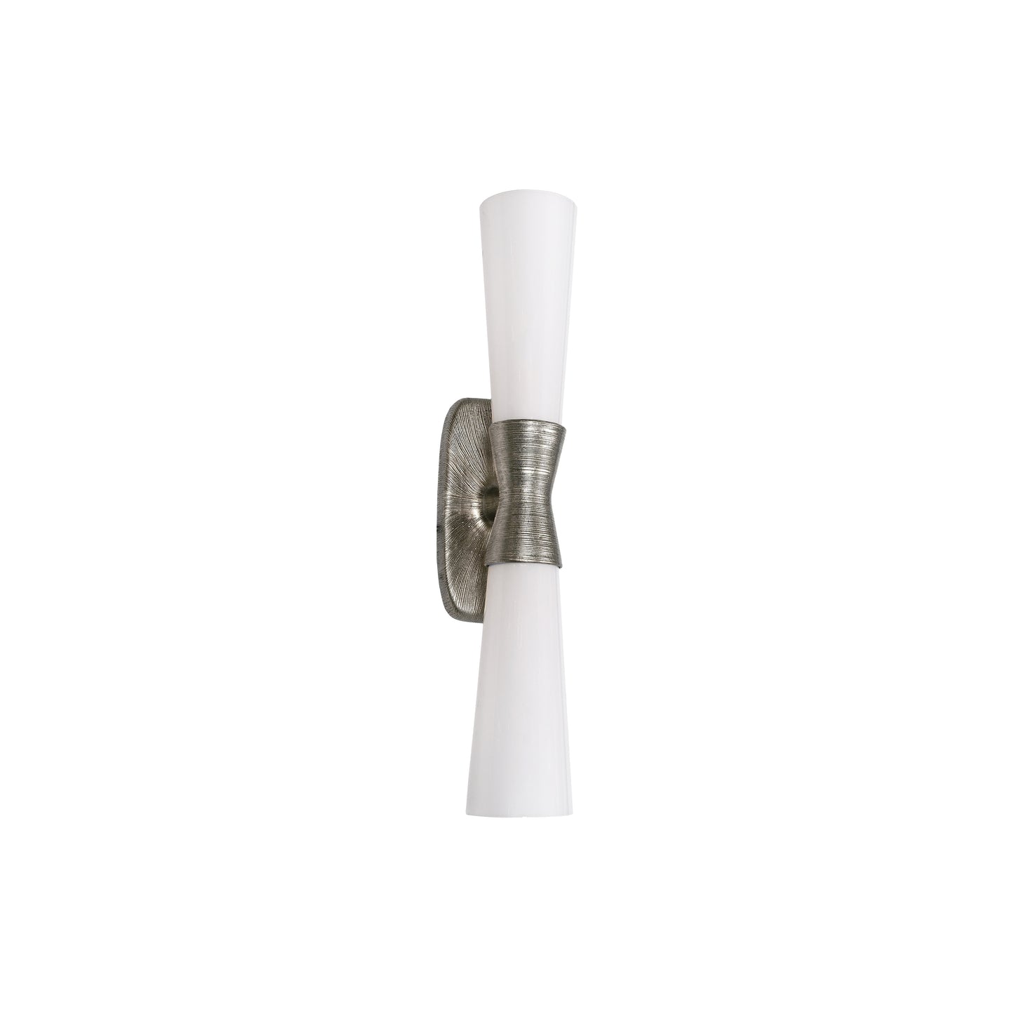 Dainolite 2 Light Wall Sconce in Silver w/ Opal Glass