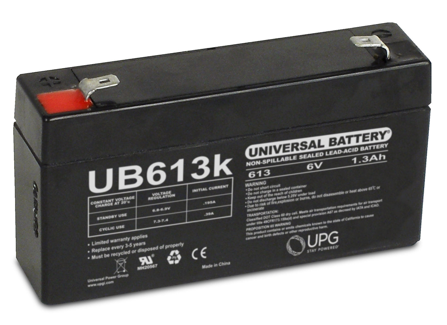 Universal Battery UB613k Sealed Lead Acid Battery - 10 Pack