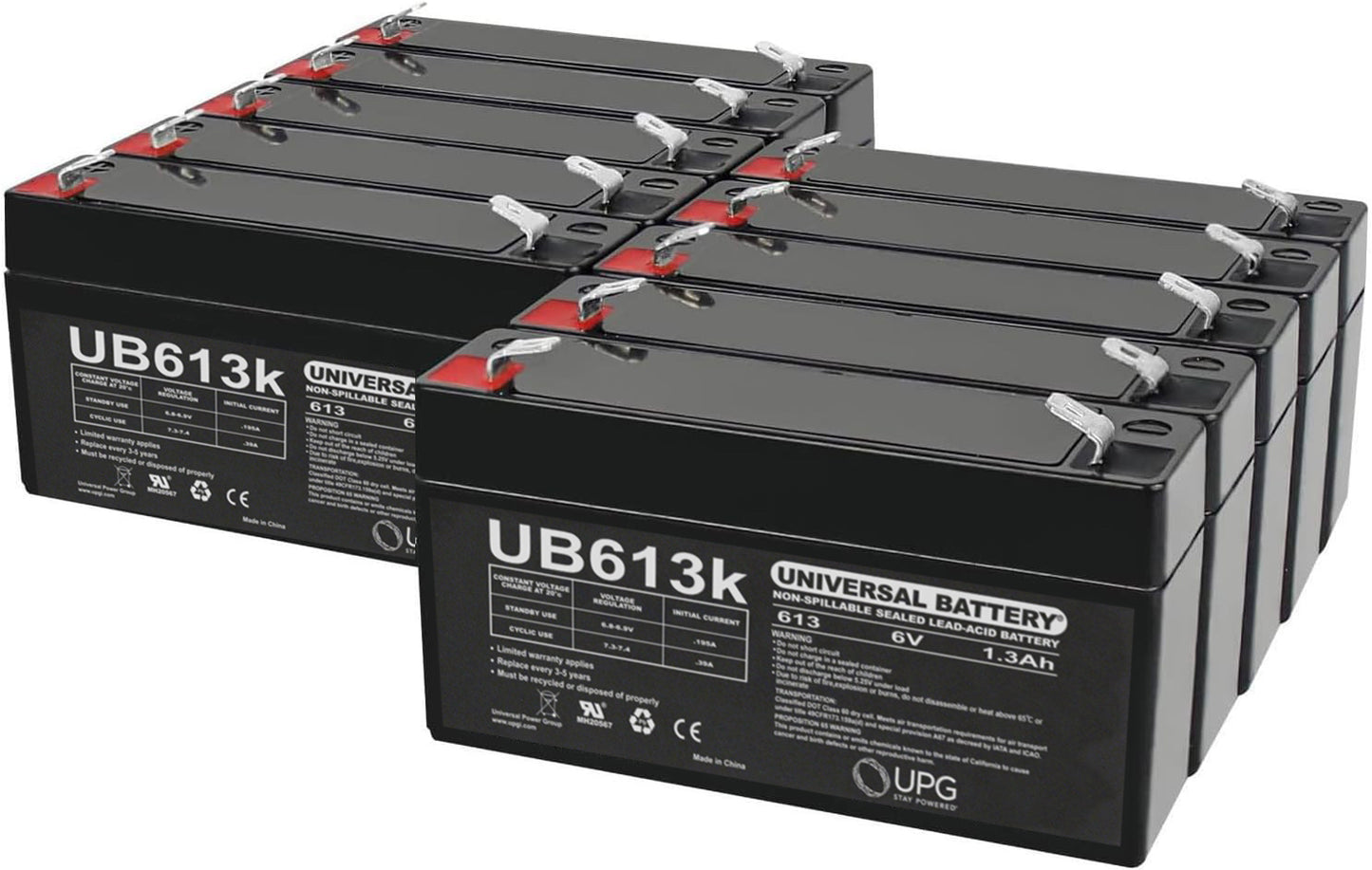 Universal Battery UB613k Sealed Lead Acid Battery - 10 Pack