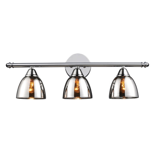 Reflections 3-Light Vanity Sconce in Polished Chrome with Chrome-plated Glass