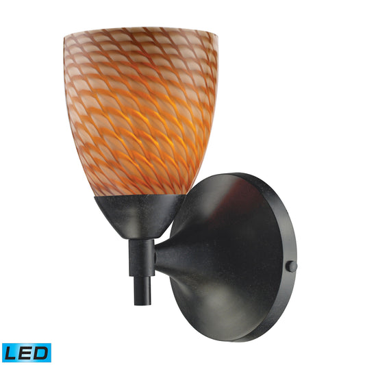 Celina 1-Light Wall Lamp in Dark Rust with Coco Glass - Includes LED Bulb