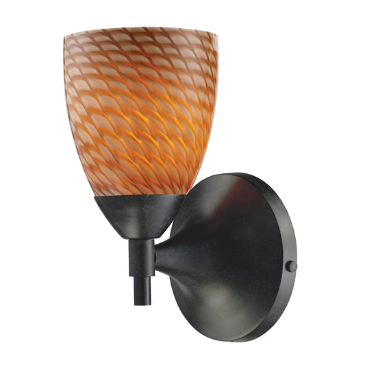 Celina 1-Light Wall Lamp in Dark Rust with Coco Glass
