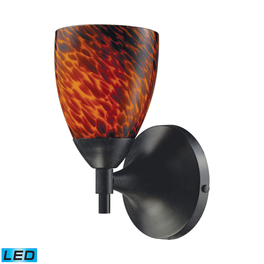 Celina 1-Light Wall Lamp in Dark Rust with Espresso Glass - Includes LED Bulb