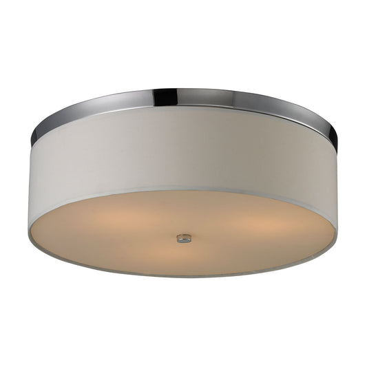 Flushmounts 3-Light Flush Mount in Polished Chrome with Diffuser