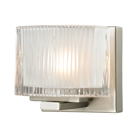 Chiseled Glass 1-Light Vanity Sconce in Brushed Nickel