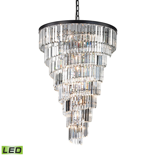 Palacial 15-Light Chandelier in Oil Rubbed Bronze with Clear Crystal - Includes LED Bulbs