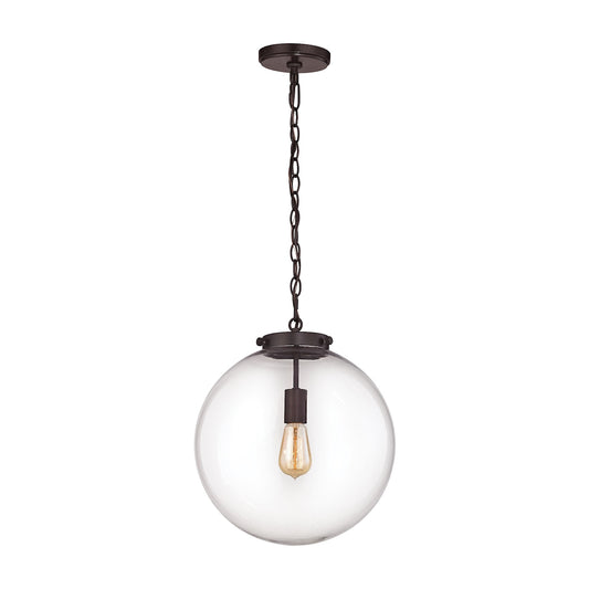 Gramercy 1-Light Pendant in Oil Rubbed Bronze with Clear Glass
