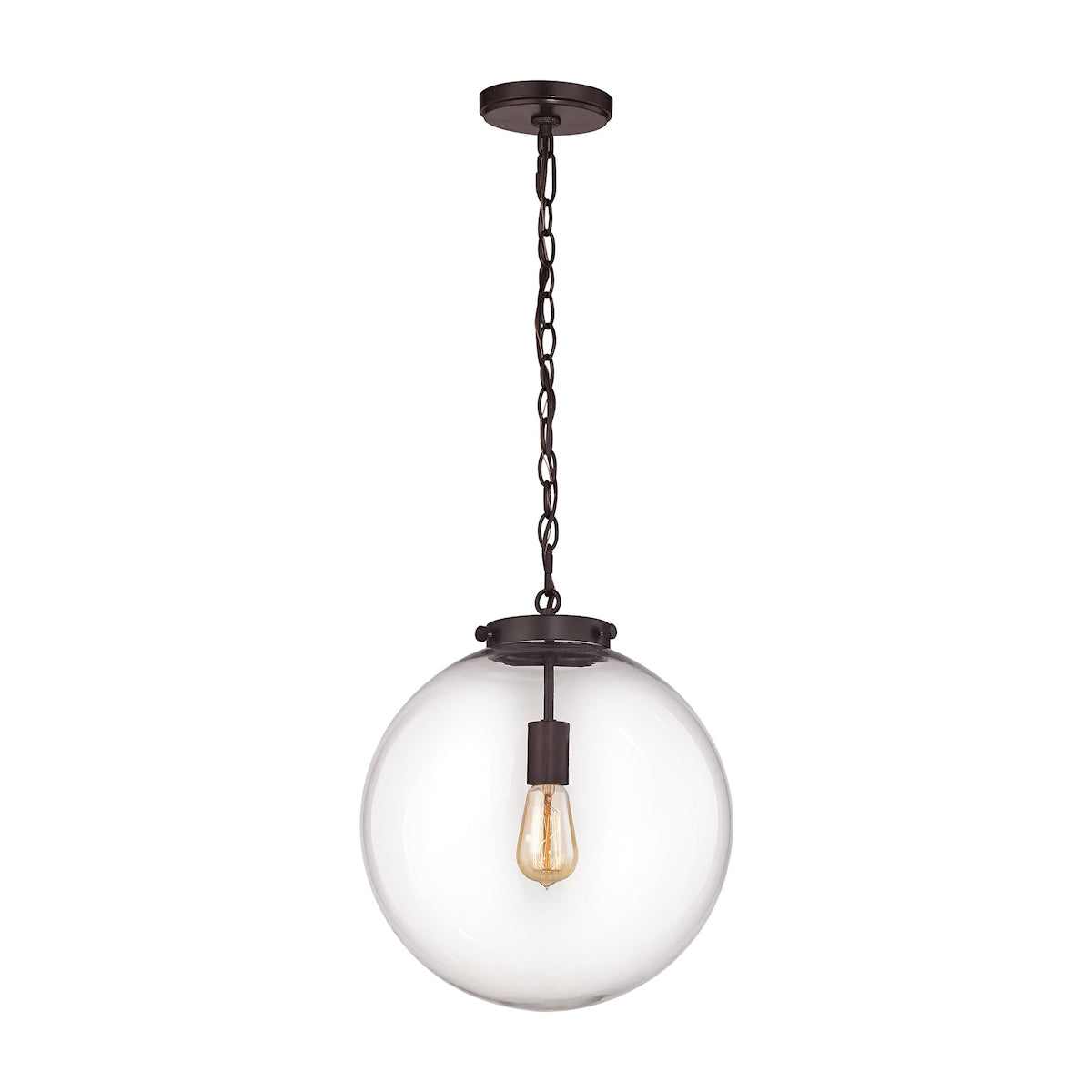 Gramercy 1-Light Pendant in Oil Rubbed Bronze with Clear Glass