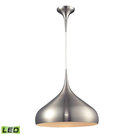 Lindsey 1-Light Pendant in Satin Nickel with Satin Nickel Finished Glass - Includes LED Bulb