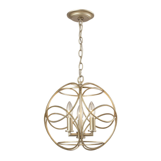 Chandette 3-Light Pendant in Aged Silver