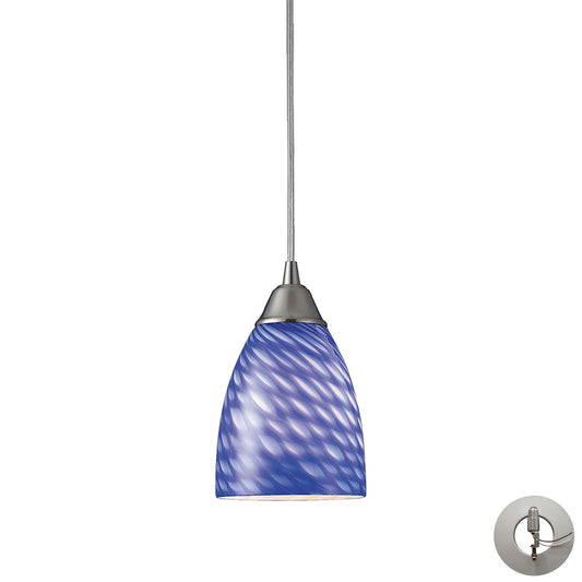 Arco Baleno 1-Light Mini Pendant in Satin Nickel with Sapphire Glass - Includes Adapter Kit
