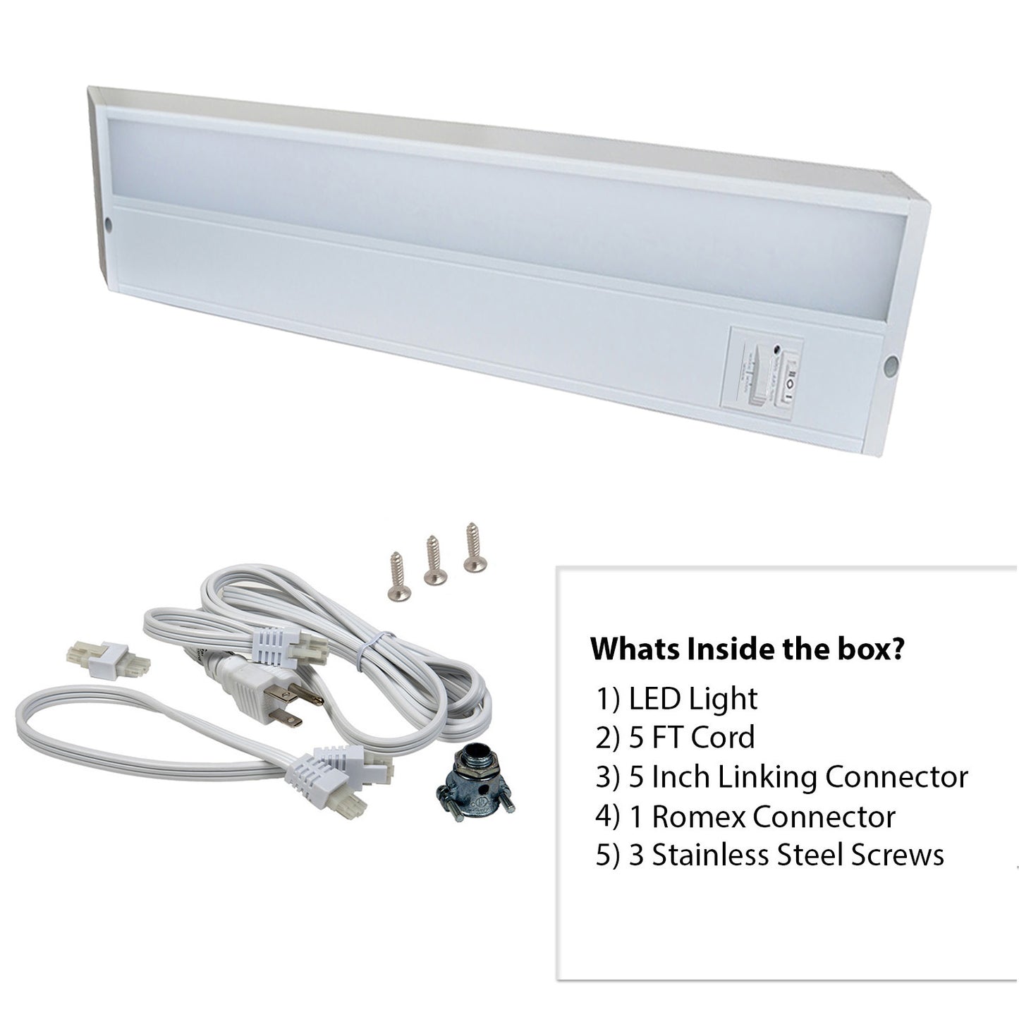 UC12-3K-HL-D LED, Undercabinet with Hi/Low Switch, 2700K/3500K/4000K, 12"L, 6W