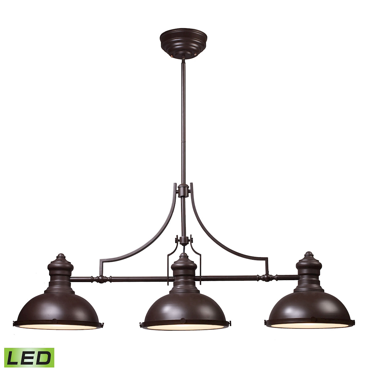 Chadwick 3-Light Island Light in Oiled Bronze with Matching Shade - Includes LED Bulbs