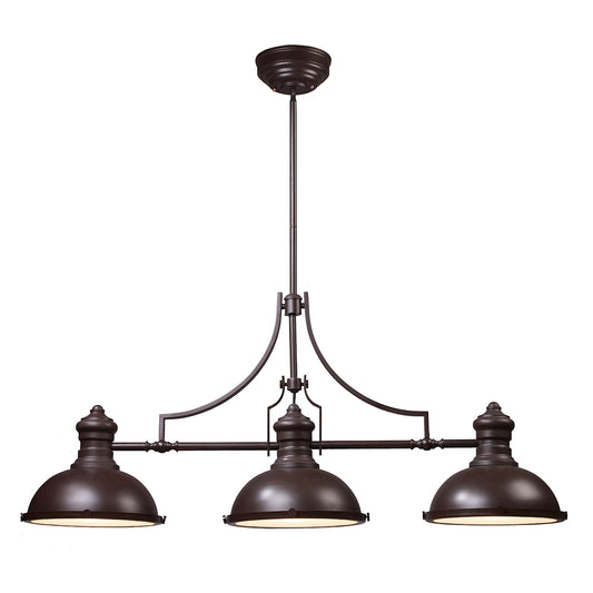 Chadwick 3-Light Island Light in Oiled Bronze with Matching Shade