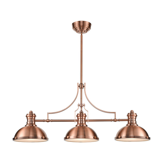 Chadwick 3-Light Island Light in Antique Copper with Matching Shade