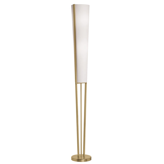 Dainolite 83323F-AGB 2 Light Incandescent Floor Lamp, Aged Brass with White Shade