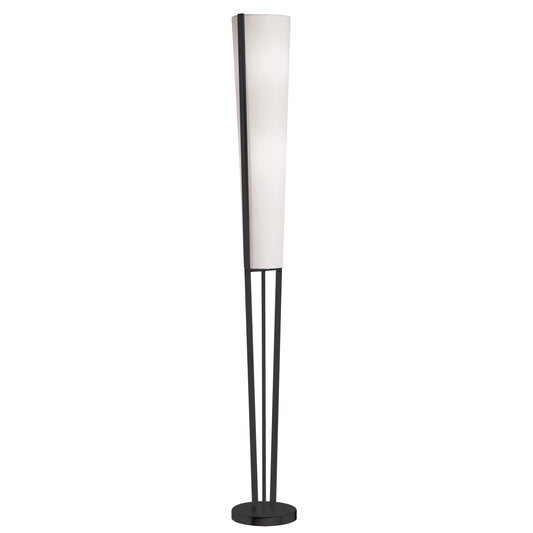 Dainolite 83323F-MB 2 Light Incandescent Floor Lamp, Matte Black with White Shade