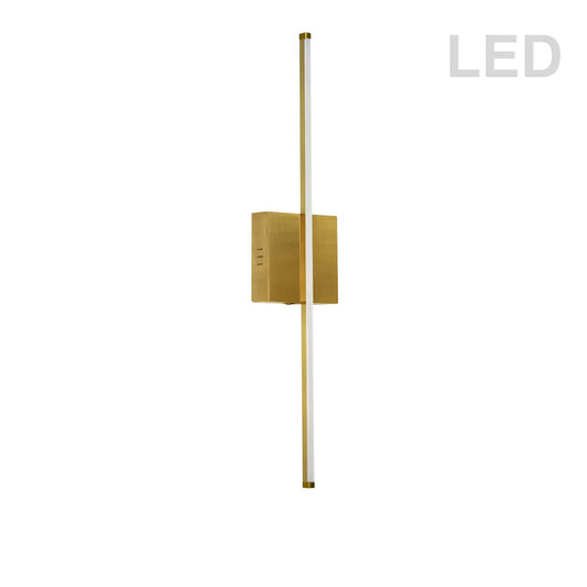 Dainolite ARY-2519LEDW-AGB 19W LED Wall Sconce, Aged Brass with White Acrylic Diffuser