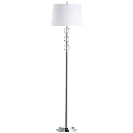 Dainolite C182F-PC 1 Light Incandescent Crystal Floor Lamp, Polished Chrome with White Shade