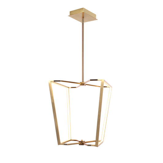 Dainolite CUR-1848C-AGB 48W Chandelier, Aged Brass with White Silicone Diffuser