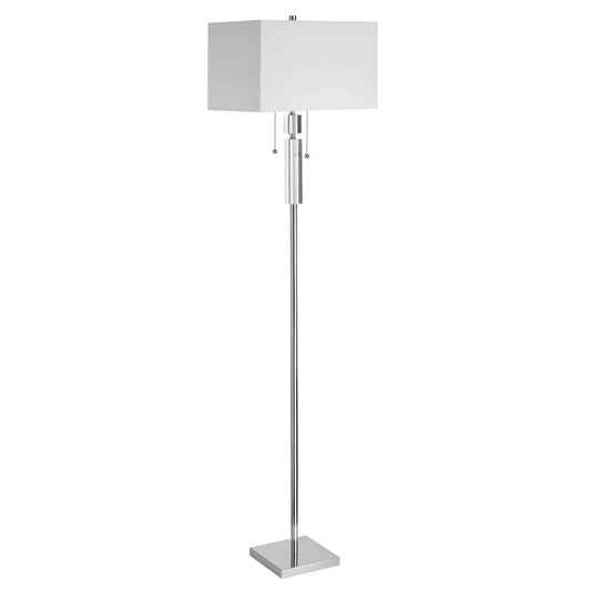 Dainolite DM231F-PC Crystal Floor Lamp, Polished Chrome, White Linen Rectangular Shade