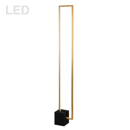 Dainolite FLN-LEDF55-AGB-MB 34W LED Floor Lamp, Aged Brass with Matte Black Concrete Base