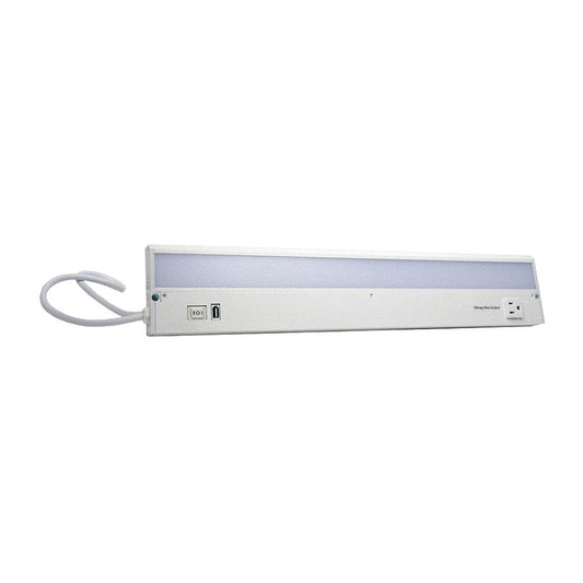 G22WH-CP-CO-U LED, Undercabinet, Conv. Outlet, USB Port, Hi/Low Rocker Switch, 90 CRI, 4000K, 22"L, 11.1W