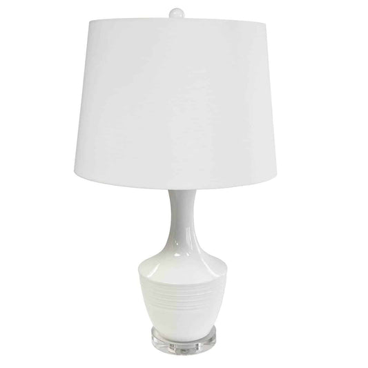 Dainolite GOL-271T-WH 1 Light Ceramic Oversized Table Lamp, White Finish