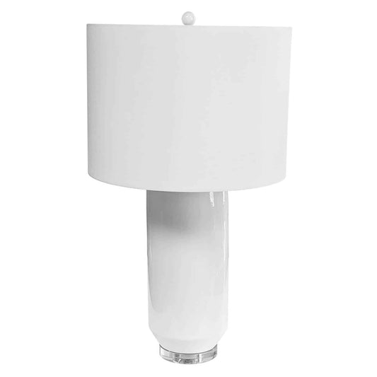 Dainolite GOL-301T-WH 1 Light Ceramic Oversized Table Lamp, White Finish