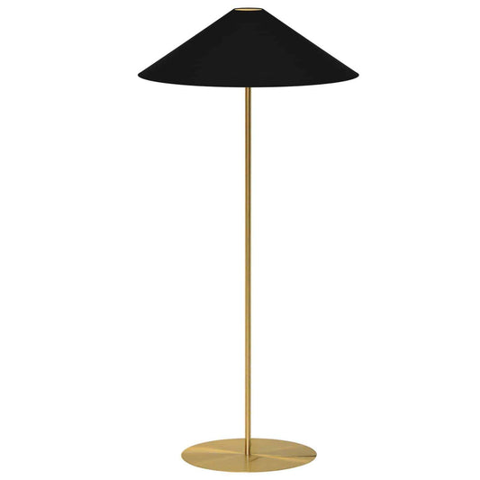 Dainolite MM241F-AGB-698 1 Light Floor Lamp w/ Black-Gold Tapered Shade