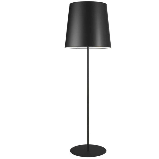 Dainolite MM681F-BK-797 1 Light Black Floor Lamp w/ Black Drum Shade