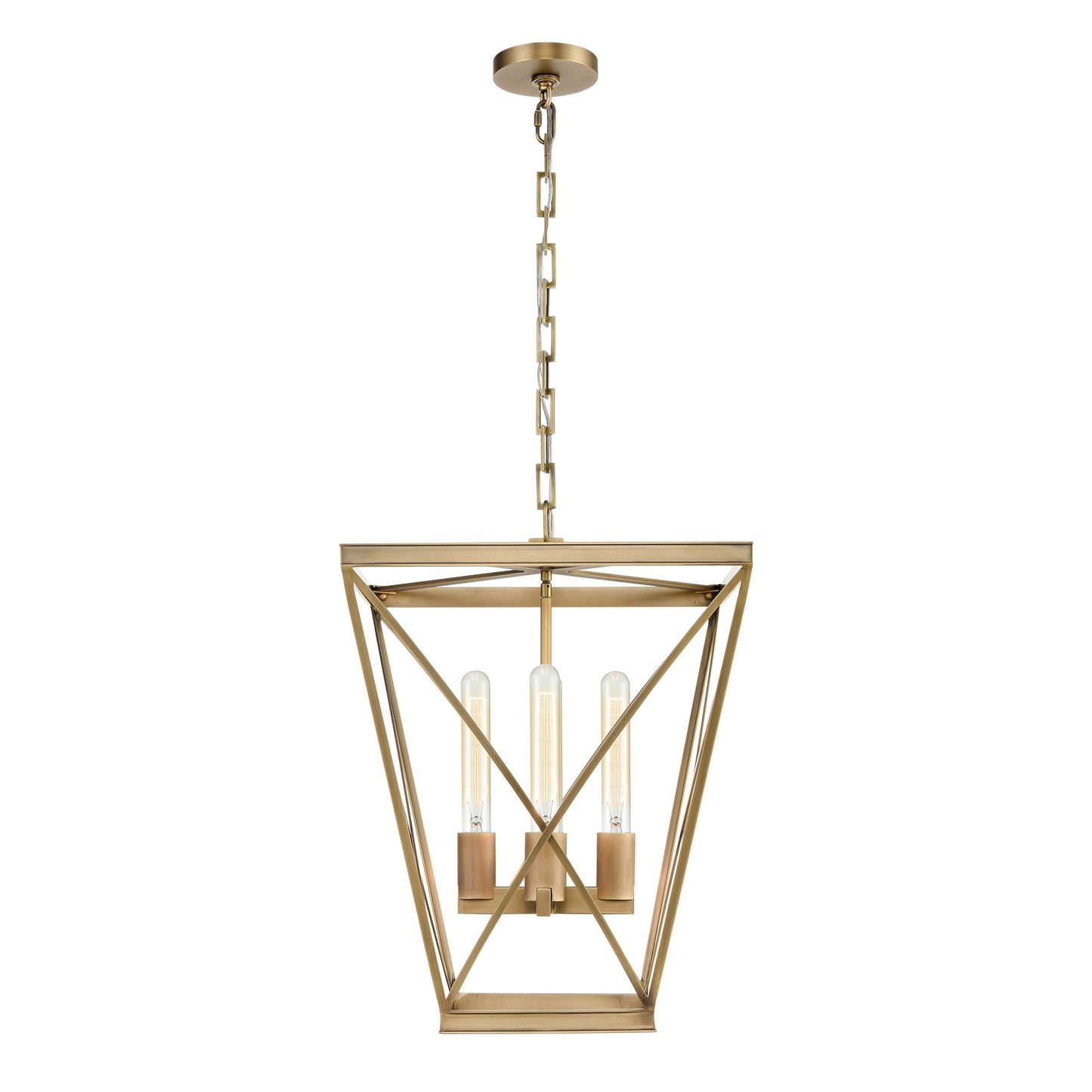 PD309616VB Lattice 4 Light 16-1/2" Vintage Brass Pendant