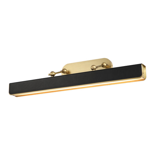 PL307931VBTL Valise LED Integrated 31-1/2" Vintage Brass | Tuxedo Leather  Sconces