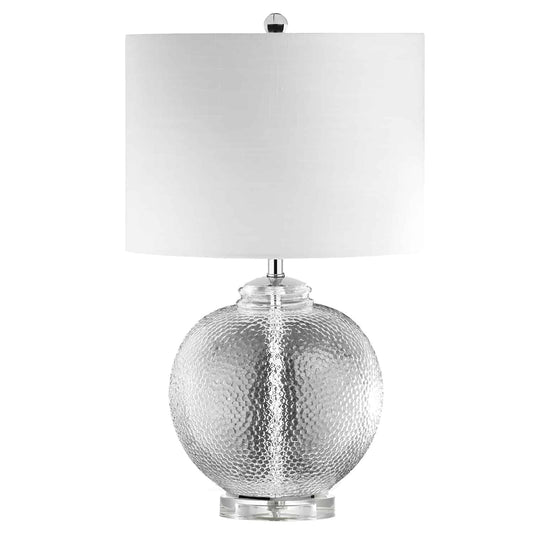 Dainolite TYR-235T-CLR 1 Light Incandescent Glass Table Lamp with White Shade
