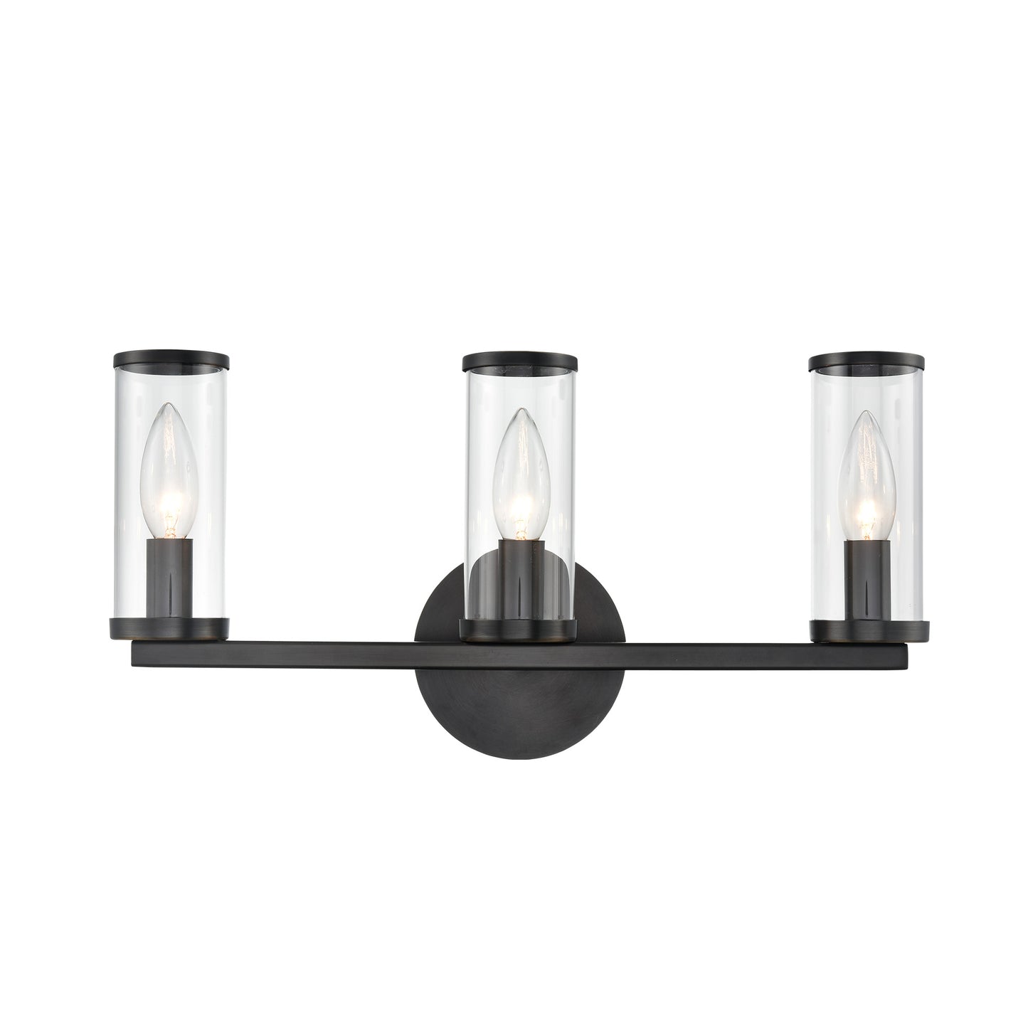 WV309033UBCG Revolve 3 Light 17-5/8" Urban Bronze | Clear Glass Sconce