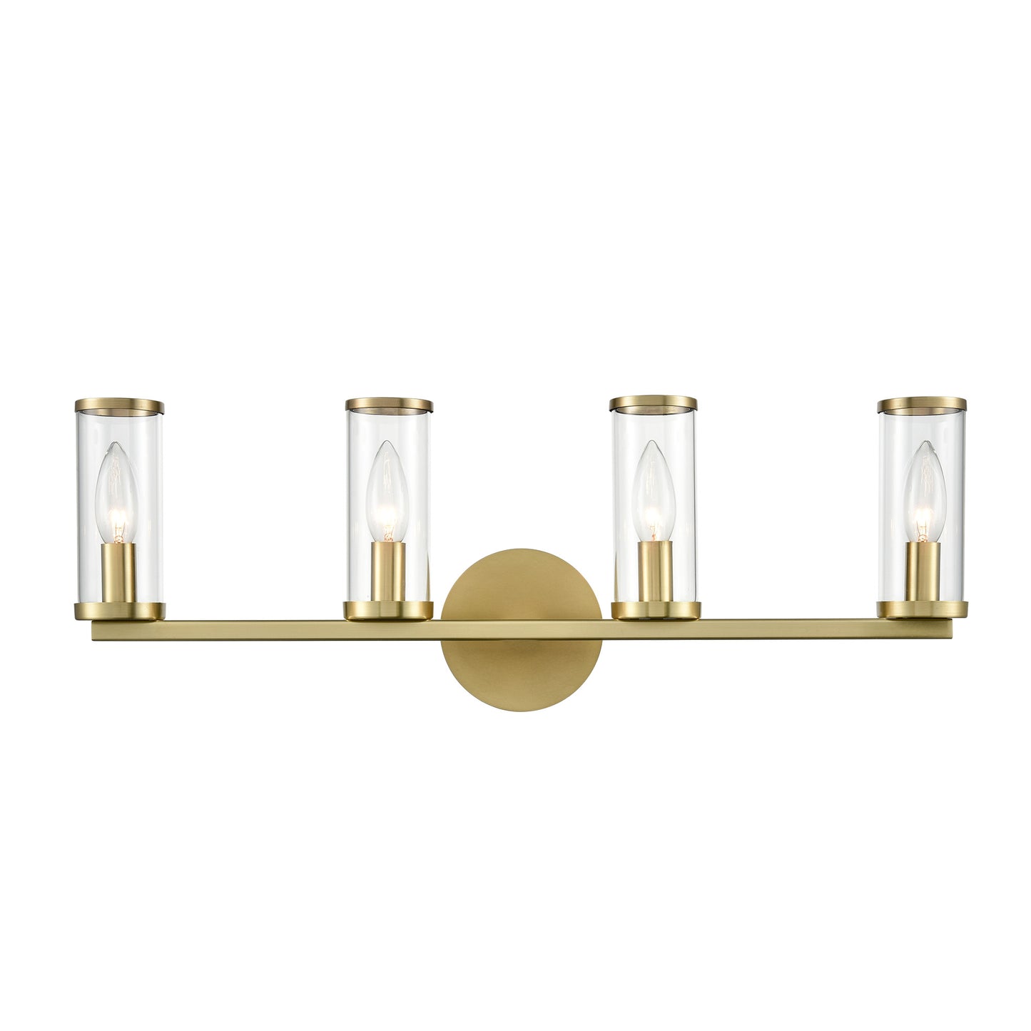 WV309044NBCG Revolve 4 Light 25-1/4" Natural Brass | Clear Glass Sconce