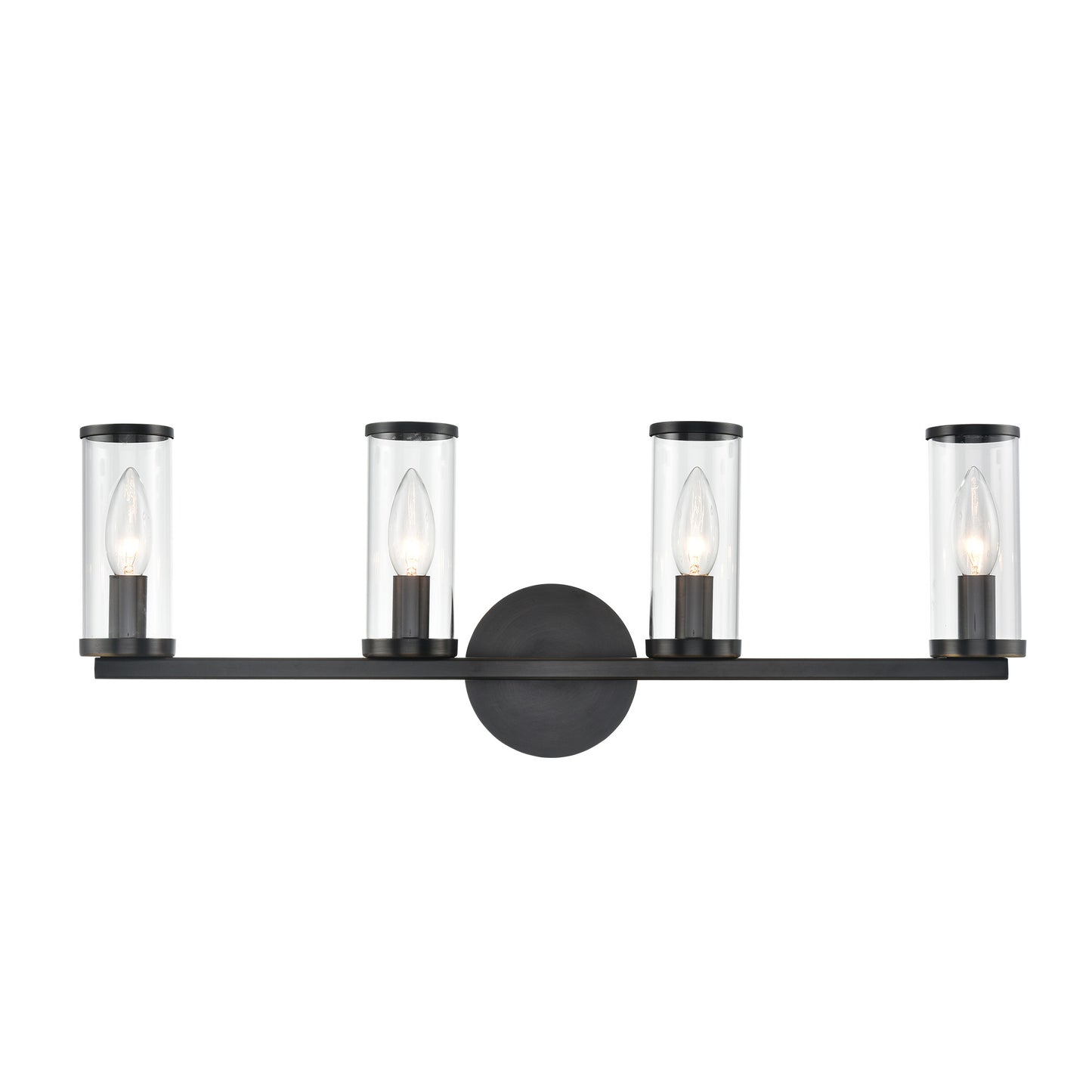 WV309044UBCG Revolve 4 Light 25-1/4" Urban Bronze | Clear Glass Sconce