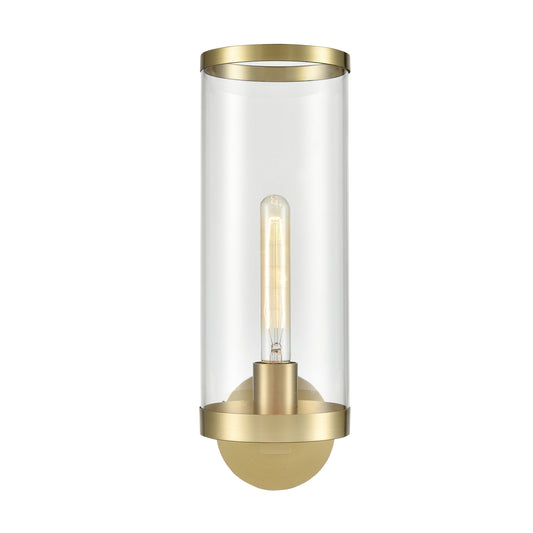 WV311601NBCG Revolve II 1 Light 5-5/8" Natural Brass | Clear Glass Sconce