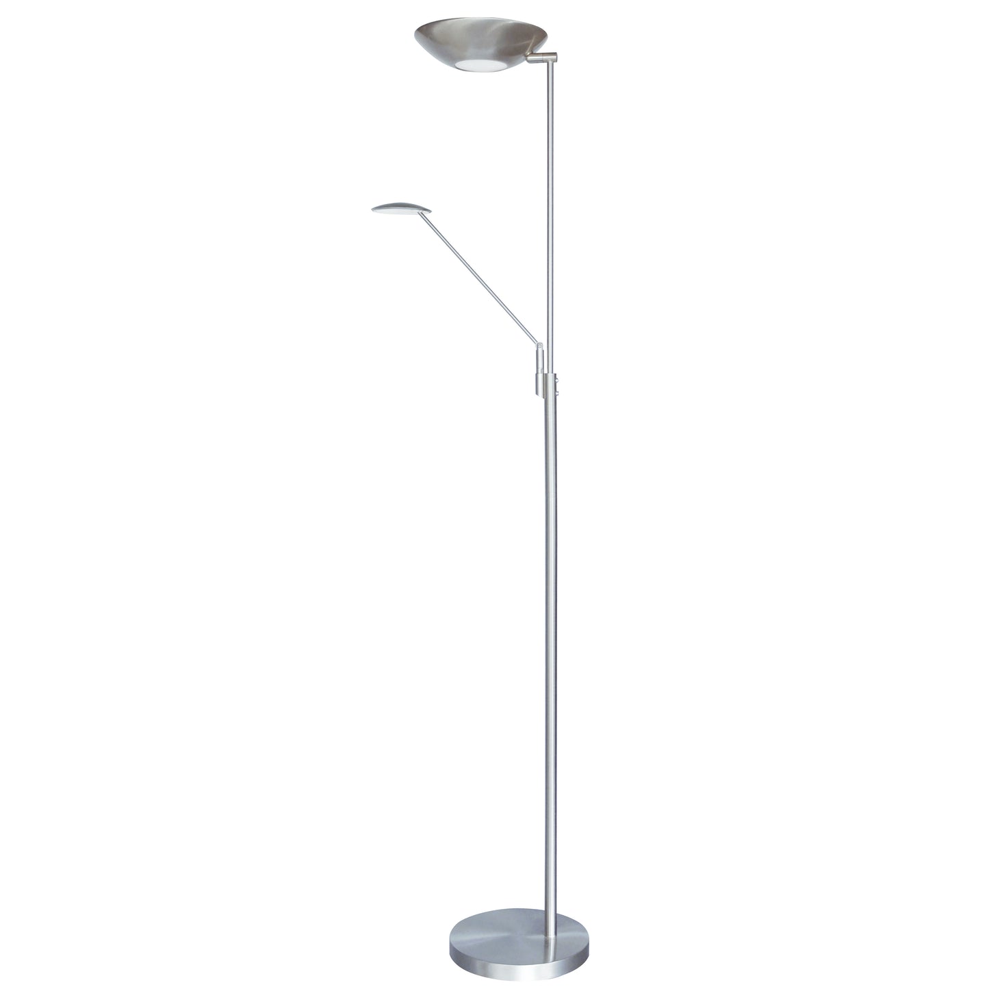 Dainolite Mother & Son LED Floor Lamp, Satin Chrome Finish