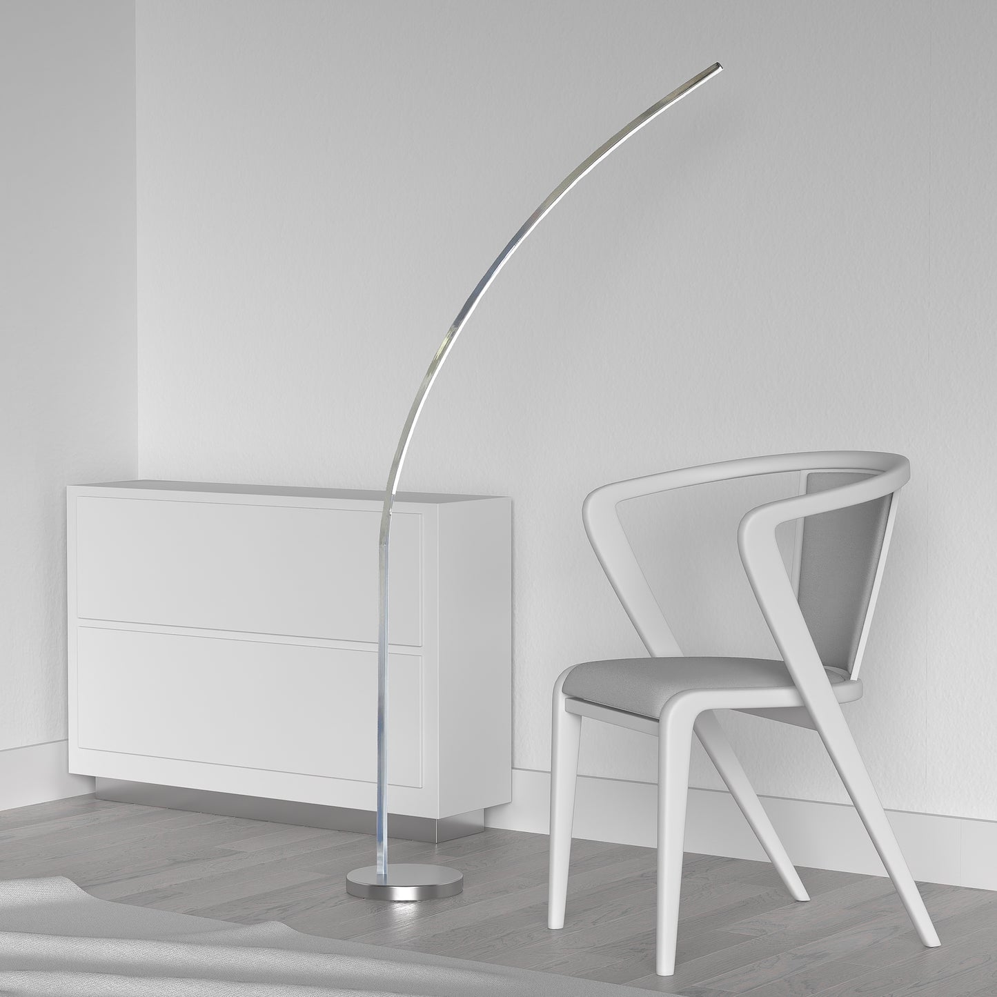Dainolite 16W LED Floor Lamp Polished Chrome Finish