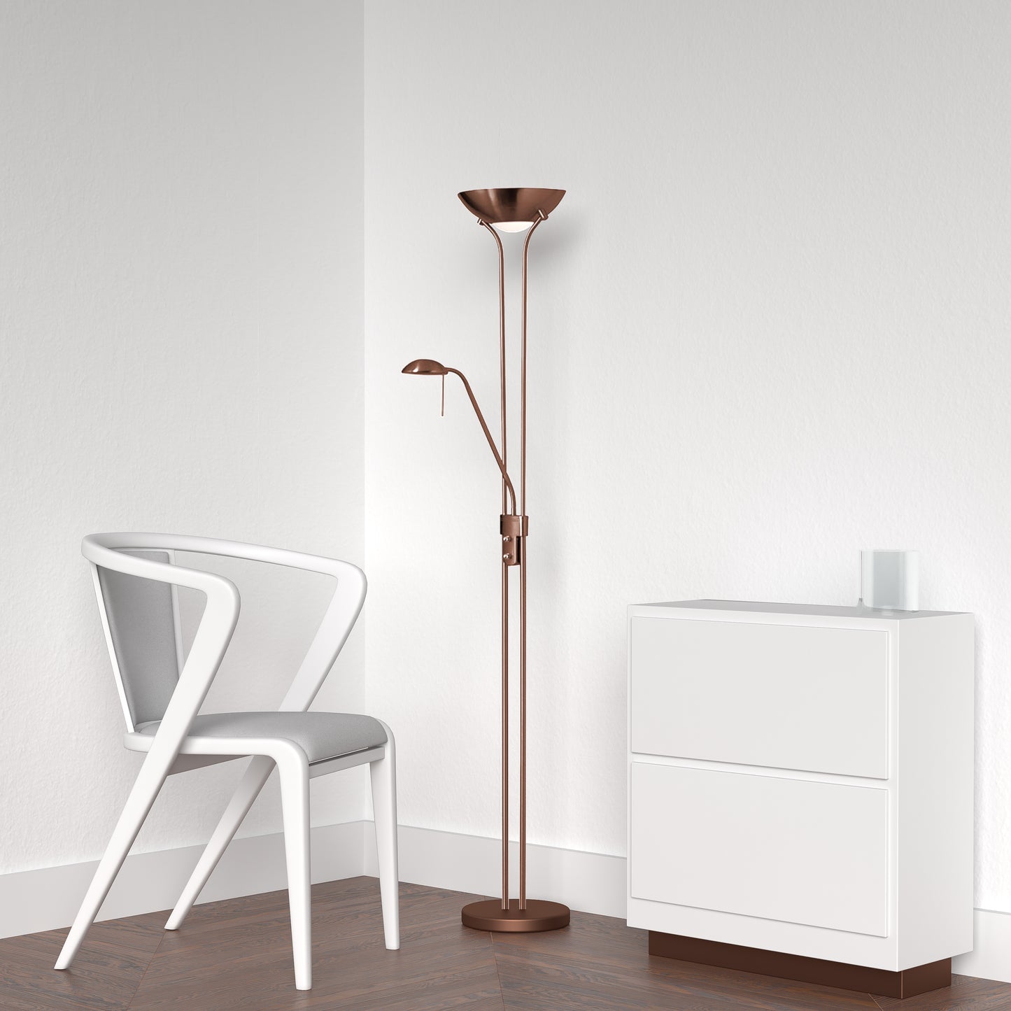 Dainolite Mother/Son Floor Lamp, Oil Brushed Bronze
