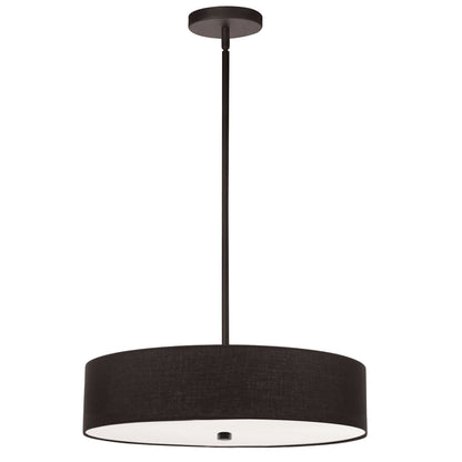 Dainolite 4 Light Incandescent Pendant, Matte Black with Black Shade