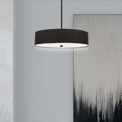 Dainolite 4 Light Incandescent Pendant, Matte Black with Black Shade