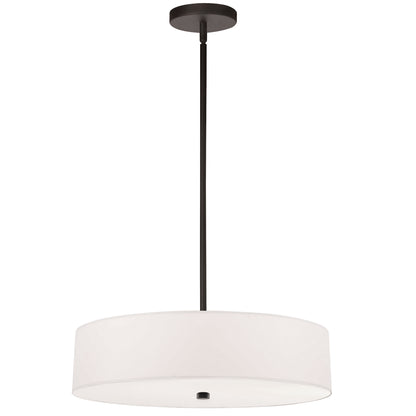 Dainolite 4 Light Incandescent Pendant, Matte Black with White Shade